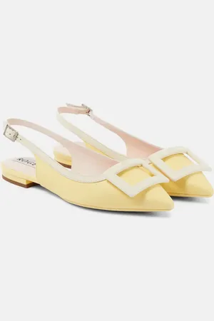 Roger Vivier Gommettine leather slingback flats