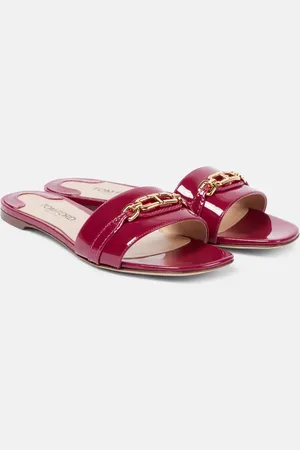 Tom Ford Whitney Stadium T patent leather slides