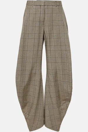 Acne Studios Plaid mid-rise barrel-leg pants