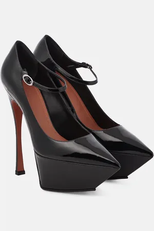 Amina Muaddi Yigit patent leather platform pumps