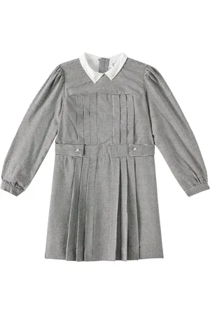 BONPOINT Mona houndstooth pleated dress