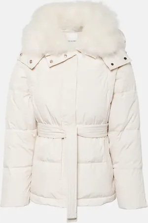 YVES SALOMON Belted shearling-trimmed down jacket