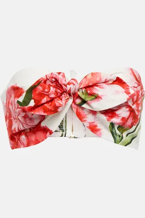 Dolce & Gabbana Floral-printed cotton bandeau top