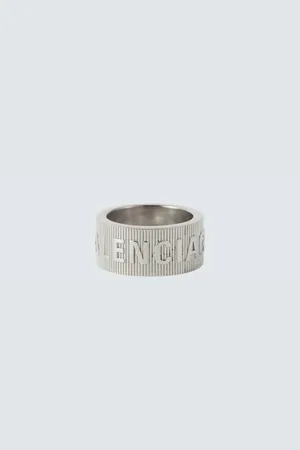 Balenciaga Force Striped sterling ring