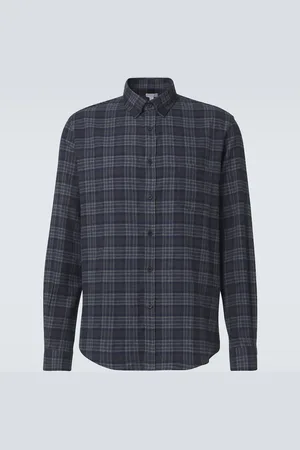 Sunspel Checked cotton flannel shirt