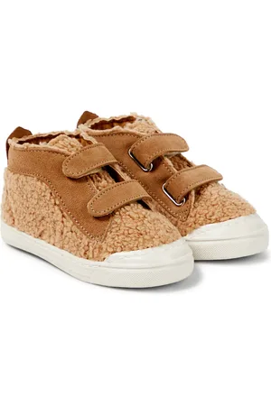 Il gufo Leather-trimmed teddy sneakers
