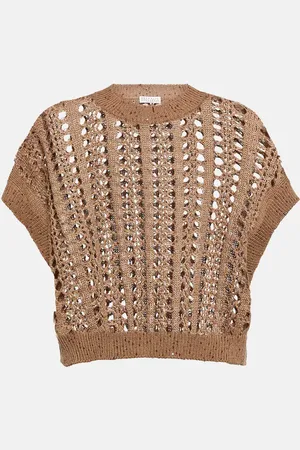 Brunello Cucinelli Cotton, linen, and silk top