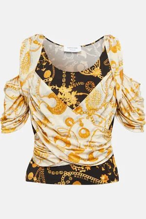 Marine Serre Draped printed cutout top