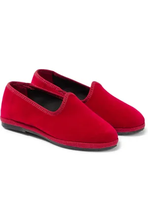 Il gufo Grosgrain-trimmed velvet loafers