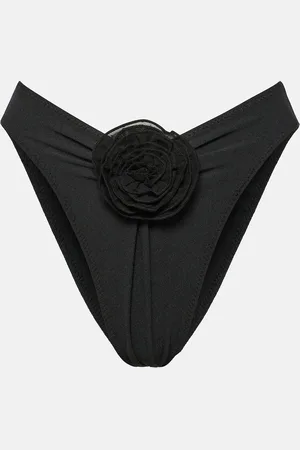 SAME Floral-appliquÃ© high-rise bikini bottoms