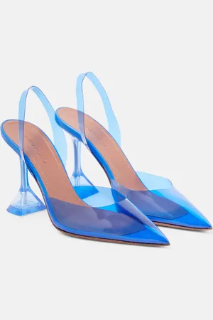 Amina Muaddi Holli Glass PVC slingback pumps