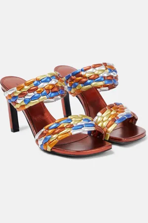 DRIES VAN NOTEN Printed leather mules
