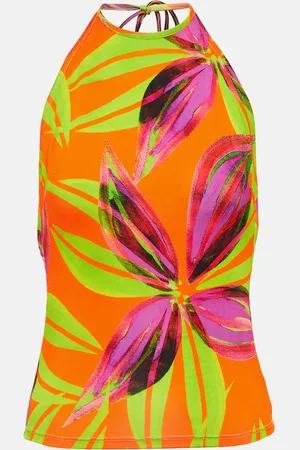 Louisa Ballou Printed halterneck top