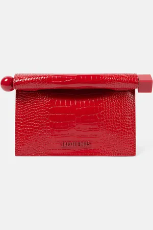Jacquemus Rond CarrÃ© Small croc-effect leather clutch