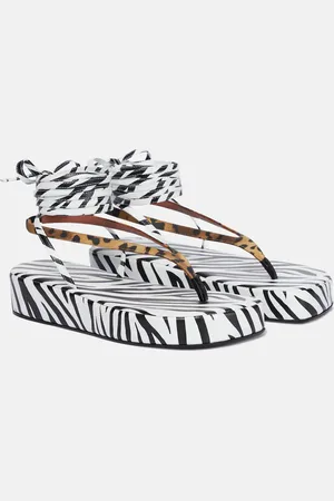 Amina Muaddi Jamie printed satin sandals