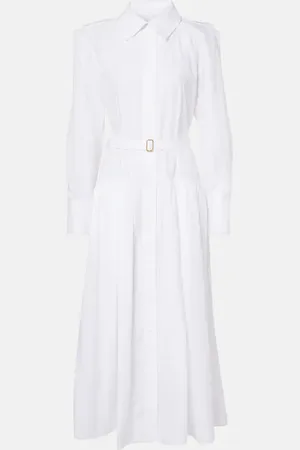 Patou Belted cotton poplin shirtdress