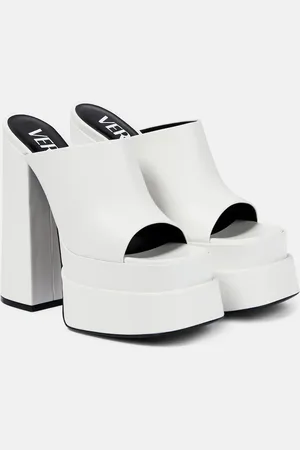 VERSACE Leather platform mules
