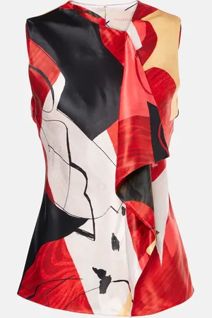 Roksanda Kiara printed satin top