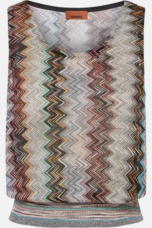 Missoni Zig Zag metallic knit top