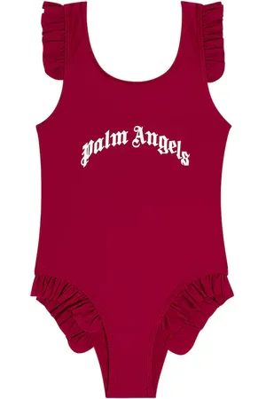 Palm Angels Logo ruffled swimsuit