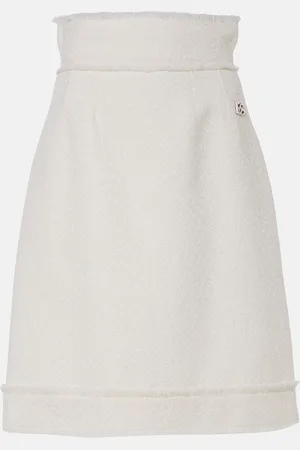 Dolce & Gabbana High-rise wool-blend tweed midi skirt