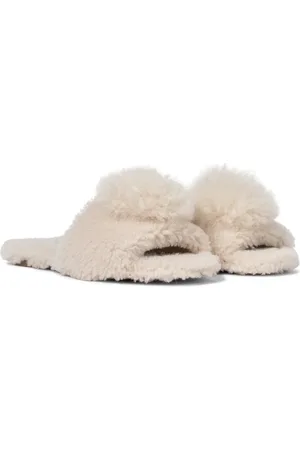 Aquazzura Foxy shearling and alpaca hair slides