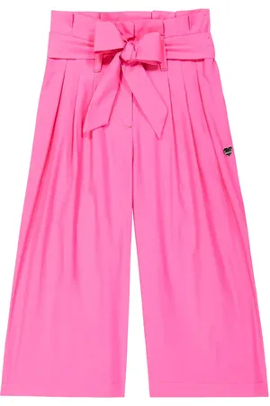 MONNALISA Cropped cotton poplin pants