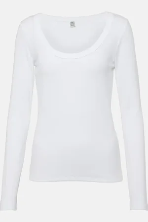 Totême Ribbed-knit cotton jersey top