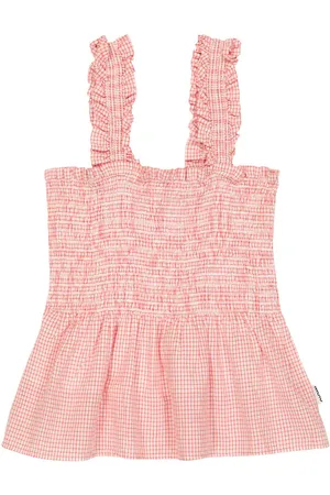 Molo Rosine Check smocked cotton top