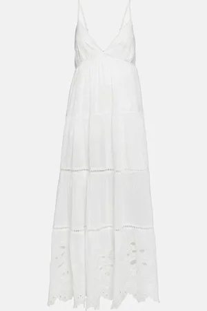 Velvet Michelle embroidered cotton maxi dress