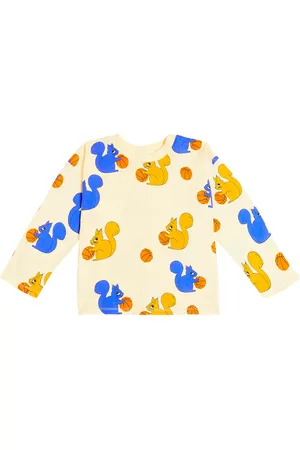 Mini Rodini Squirrels printed cotton jersey top