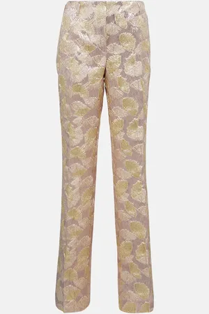 DRIES VAN NOTEN Jacquard lamÃ© flared pants