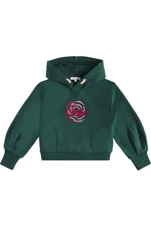 Chloé ChloÃ© Kids Embroidered cotton jersey hoodie