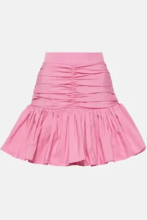 Patou Ruffled high-rise faille miniskirt