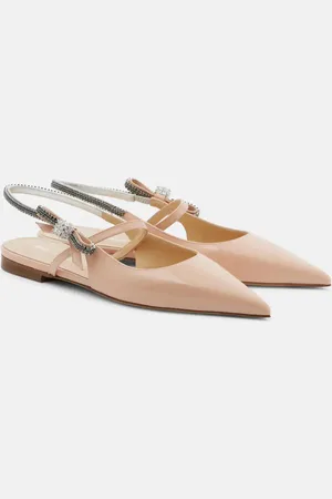 Mach & Mach Crystal Cube patent leather slingback flats