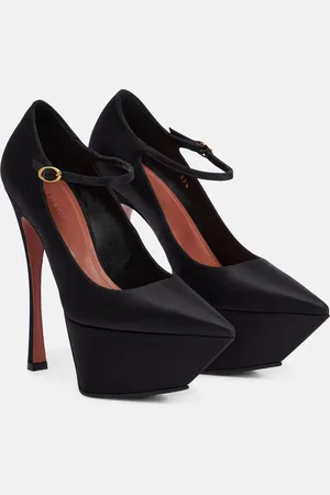 Amina Muaddi Yigit satin platform pumps