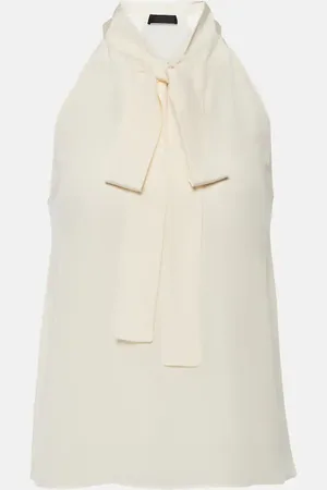 NILI LOTAN Zelie halterneck silk crÃªpe de chine top