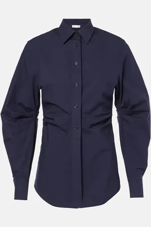 Victoria Beckham Gathered cotton-blend shirt