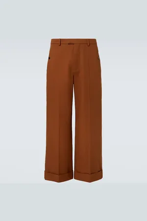 VALENTINO Cropped cotton gabardine wide-leg pants