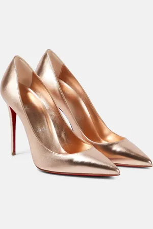 Christian Louboutin Kate 100 metallic leather pumps