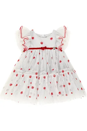 MONNALISA Baby embroidered tulle dress