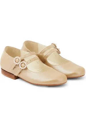 BONPOINT Tam metallic leather Mary Jane flats