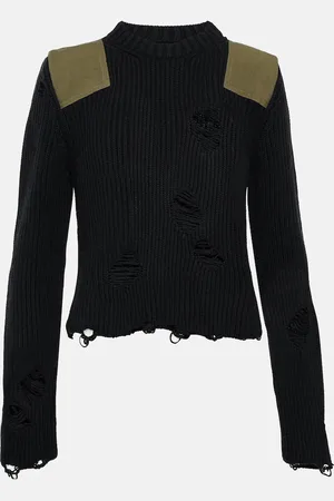 Maison Margiela Distressed cotton and wool sweater
