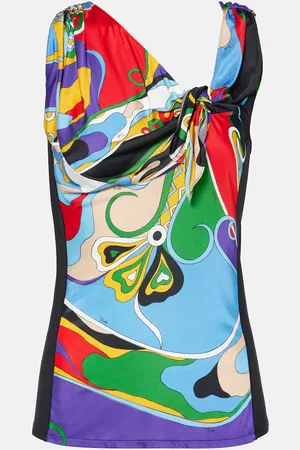 Puccini Orchidee tie-neck top
