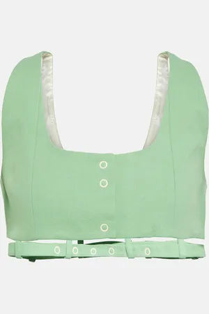Ganni Cotton canvas crop top