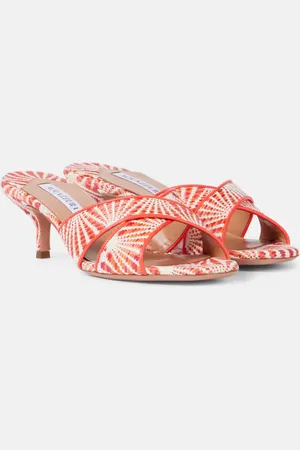 Aquazzura Divine 50 leather-trimmed mules