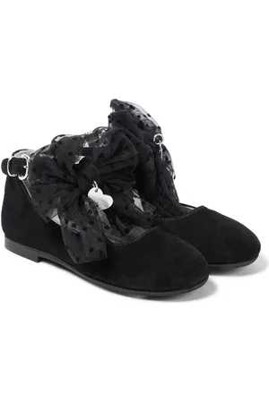 MONNALISA Bow-trimmed suede ballet flats
