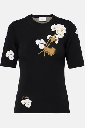 Erdem Knitted floral jacquard T-shirt
