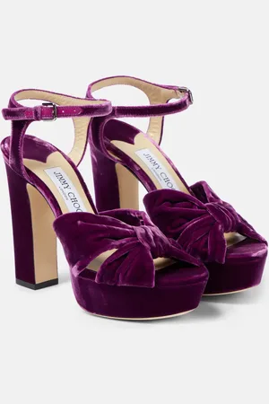 Jimmy Choo Heloise 120 velvet peep-toe pumps