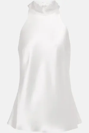 GALVAN Bridal tie-neck satin top